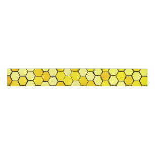 Honeycomb Bee Geëerd Grosgrain Lint