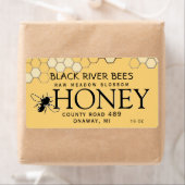 Honeycomb & Bee Raw Miel Étiquette Provence Jaune (En situation)
