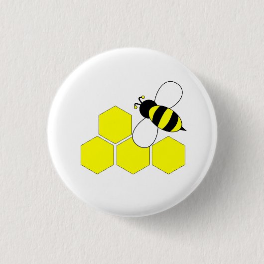 Honeycomb Bee Ronde Button 3,2 Cm (Voorkant)