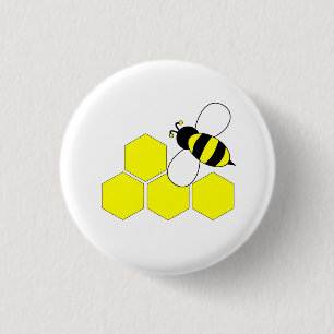 Honeycomb Bee Ronde Button 3,2 Cm