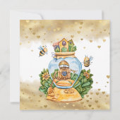 HoneyComb Bee thème Baby shower Carte de remerciem (Dos)