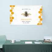 Honeycomb Bee Theme Baby shower Welkom Spandoek (Beurs)