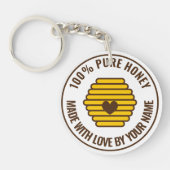 Honeycomb beehive round keychain for beekeeper (Voorkant)