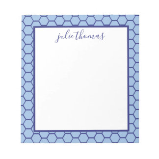 Honeycomb Blue en Navy Notepad Notitieblok