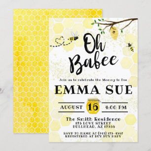 Honeycomb Bumble bee mammie tot Baby shower bij bi Kaart