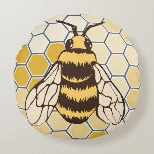 Honeycomb Bumblebee Rond Kussen
