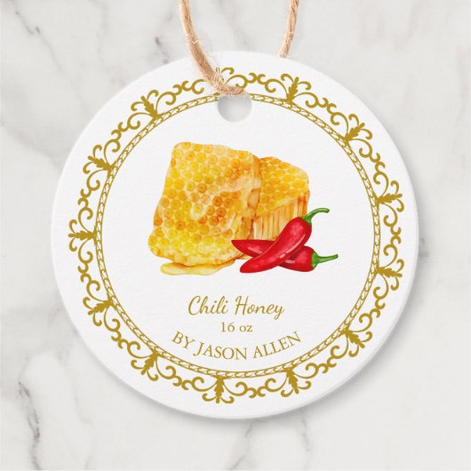  Honeycomb Chili Infused Honey Hang Label (Voorkant)