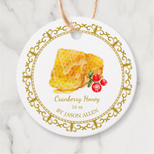 Honeycomb Cranberry Infused Honey Hang Label