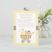 Honeycomb Cute Bumble Bee Baby Shower Invitations Kaart (Staand voorkant)
