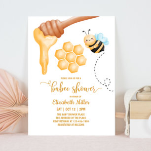 HoneyComb en Bee Baby shower Invitation Kaart