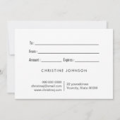 honeycomb faux gold glitter begiftebewijs kaart (Achterkant)