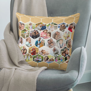 Honeycomb Foto collage Honey Beige Multi Afbeeldin Kussen