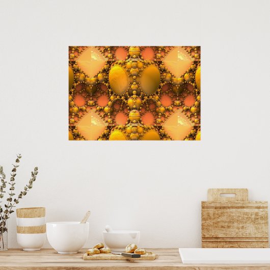 Honeycomb Fractal Poster (Keuken)