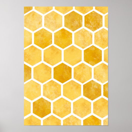 Honeycomb gele bijenkruid poster (Voorkant)