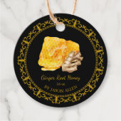 Honeycomb Ginger Infused Honey Hang Label (Voorkant)
