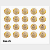 Honeycomb Gold Honey Bee Apiary Productlabel Ronde Sticker (Vel)