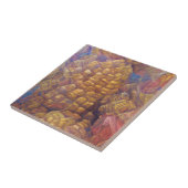 Honeycomb gouden berg abstracte digitale kunst tegeltje (Zijkant)