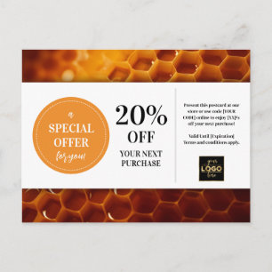 Honeycomb Honey Custom Coupon Korting Briefkaart