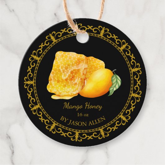  Honeycomb Mango Geïnfundeerd Honey Hang Label (Voorkant)