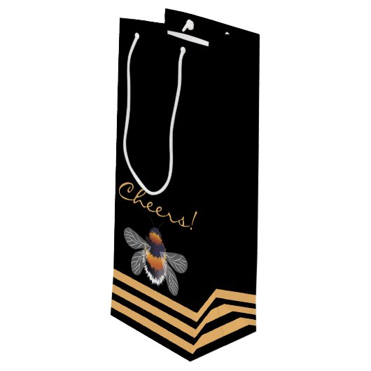 Honeycomb Pattern Wijn Cadeautas (Achterkant Gekanteld)