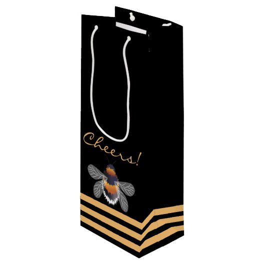 Honeycomb Pattern Wijn Cadeautas (Voorkant Gekanteld)