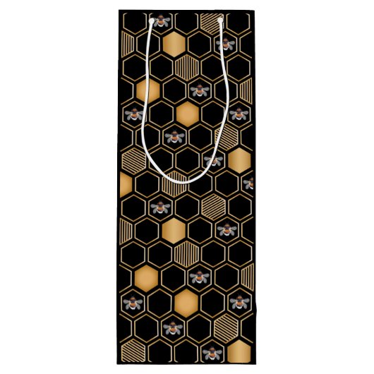 Honeycomb Pattern Wijn Cadeautas (Achterkant)