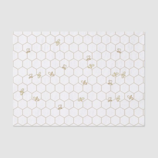 Honeycomb Patterned Tissue Paper met kleine bijen Tissuepapier (Voorkant)