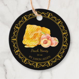 Honeycomb Peach Geïnfundeerde Honey Hang Label