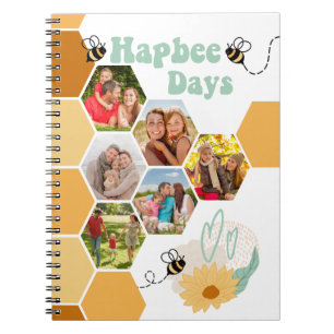 Honeycomb Photo Collage Cute Bumble Bee Notitieboek