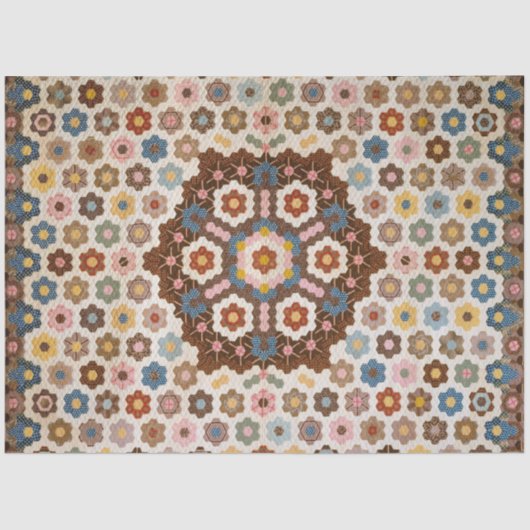 Honeycomb Quilt 1830 katoenkerontkoppeling Tissuepapier (Voorkant)