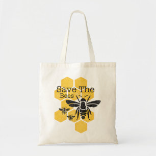 Honeycomb red de bijen tote bag
