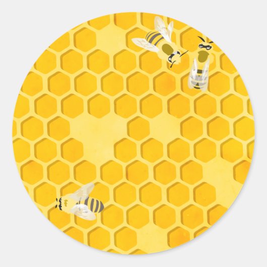 Honeycomb Ronde Sticker (Voorkant)
