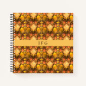 Honeycomb Yellow Fractal Art Monogram Notitieboek (Voorkant)