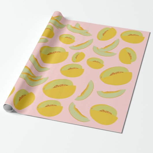 Honeydew Melons Fruit Pattern Cadeaupapier (Uitgerold)