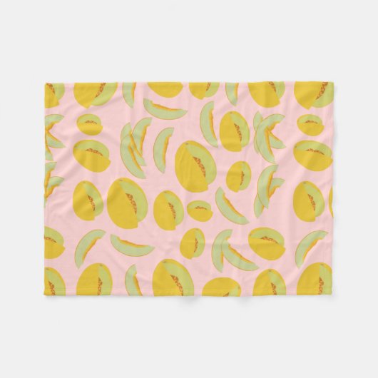 Honeydew Melons Fruit Pattern Fleece Deken (Voorkant (Horizontaal))