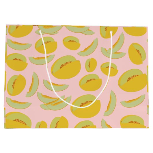 Honeydew Melons Fruit Pattern Groot Cadeauzakje (Achterkant)