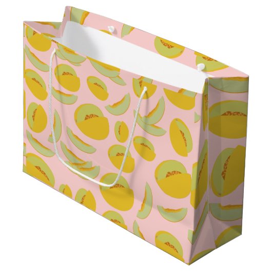 Honeydew Melons Fruit Pattern Groot Cadeauzakje (Voorkant Gekanteld)