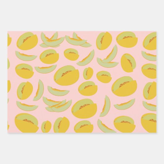 Honeydew Melons Fruit Pattern Inpakpapier Vel (Voorkant)