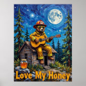 Honeyed Melodies: Beer op het dak Poster (Voorkant)