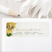 Honeymoon Bee Sunflower Return Address Labels (Insitu)