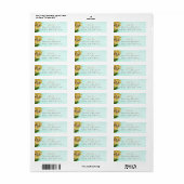 Honeymoon Bee Sunflower Return Address Labels (Full Sheet)