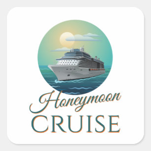 Honeymoon Cruise Pas getrouwd alleen gehuwde paren Vierkante Sticker