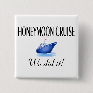 Honeymoon Cruise Vierkante Button 5,1 Cm