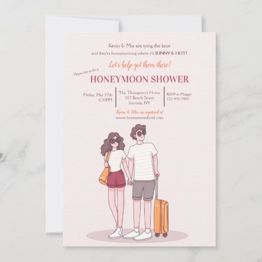 Honeymoon Douche uitnodiging (Voorkant)