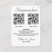 Honeymoon Fonds met 2 QR-code en foto's Informatiekaartje (Voorkant)
