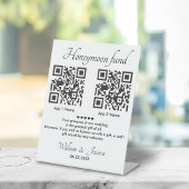 Honeymoon-fonds met 2 QR-code Reclamebord Met Voetstuk