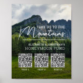 Honeymoon fonds moderne cash qr code poster (Voorkant)
