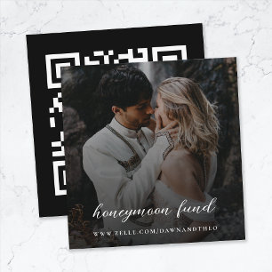 Honeymoon Fonds QR Code Elegant Photo Wedding Informatiekaartje