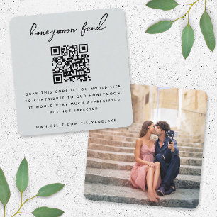 Honeymoon Fonds   QR-code Griffie van het bruiloft Informatiekaartje