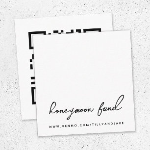 Honeymoon Fonds   QR-code Minimalistisch withuweli Informatiekaartje